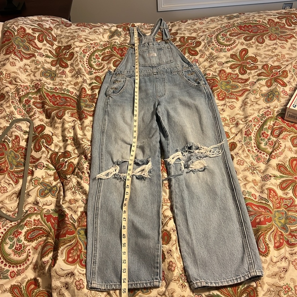 LEVIS Retro/Vintage Style Light Wash Distressed Denim Overalls - Picture 14 of 15